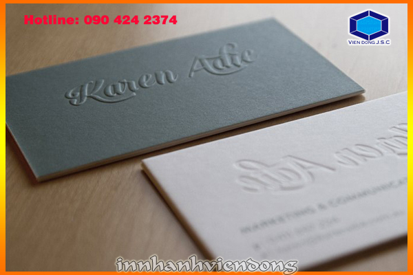Embossed business card 